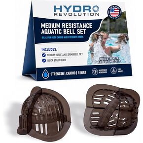 Medium Resistance Aquatic Bell Set - Smoke | Aquatic Dumbbells | Quick Start Guide | Water Weights | Strength, Cardio & Toning Muscle | Durable Polycarbonate | Pair (MRPCBELL) in Kuwait