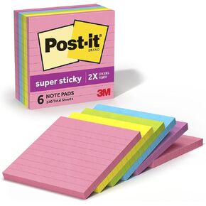 ملاحظات معاد تدويرها فائقة الالتصاق من Post-it، 4x4 بوصة، 2x قوة الالتصاق، مجموعة تعزيز الطاقة، ورق معاد تدويره بنسبة 30% (675-6SSUC)، عدد 6 (عبوة من قطعة واحدة) in Kuwait