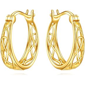 DOVRAN 14K Solid Gold Sunflower Flower Hoops Earrings Small Huggie Earrings for Women Birthday Gifts, Yellow Gold, No Gemstone in Kuwait