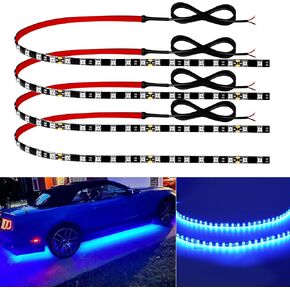 شريط إضاءة LED للسيارة مقاس 24 بوصة شريط إضاءة LED أزرق قابل للتوصيل للسيارات والقوارب البحرية وعربة الجولف والشاحنات المقاومة للماء شريط إضاءة LED 12 فولت، 4 عبوات in Kuwait
