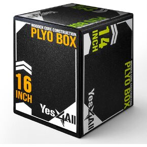 Yes4All 3-in-1 Soft-Padded Plyo Box With Wooden Core, Non-Slip Multi-Use Cushioned Plyometric Jump Box with Vinyl Cover for Jumping, Conditioning, Strength Training in Kuwait