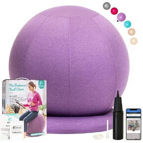 ProBalanceΩ Ball Chair, Yoga Ball Chair Exercise Ball Chair with Slipcover and Base for Home Office Desk, Birthing & Pregnancy, Stability Ball & Balance Ball Seat to Relieve Back Pain, Multiple color size in Kuwait