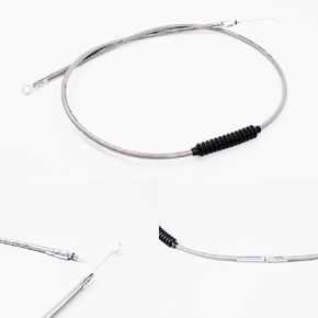 Chrome Silver Stainless Steel Braided Clutch Cable Fits For Harley Davidson Softail Dyna Sportster Touring Throttle by Cable Models (67.0" Long) in Kuwait