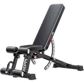 Keppi 1200LB Weight Bench, Heavy Duty Bench1000 PRO Adjustable Workout Bench Press Set for Home Gym Strength Training, Removable Foot Catch for Incline Flat Decline Sit Up Bench for Full Body Fitness in Kuwait