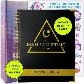 Maniscripting Journal: 90 day journal, guided prompts, daily planner, manifestation journal, gratitude, mindfulness, self love, happiness, wealth, weekly habit tracker, journal for women, undated. in Kuwait