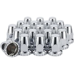 33mm x 4 3/4" Chromed Spike Lug Nuts Covers Push on,ABS Chrome Plastic Caps Pointed Push-on Lug Nut Cover for Semi Trucks Trailers, Pack of 20 PCS in Kuwait