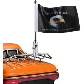 Motorcycle Flag Pole Fold Down 90° and American Premium Double Sided USA Flag Flagpole Holder Bracket Fit for 1/2'' Round Tubular Luggage Racks For Harley Touring Spring Honda Goldwing etc. in Kuwait