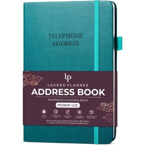 Legend Planner Address Book with Alphabetical Tabs –Telephone Contacts Book for Phone Numbers, Addresses, Passwords, Medium (Mystic Blue) in Kuwait