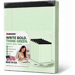 KAISA Thick Legal Pad Premium Writing Pads With Thick Chipboard Back Support, Wide Ruled 8.5x11 inch 20lb Recycled Paper Legal Pads, 50sheets/Pad,12pad, KSU-6917 in Kuwait