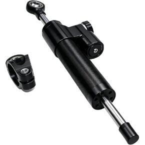 Motorcycle Steering Damper Adjustable Damper Universal Steering Stabilizer For Street Bike Safety Control Aluminum (Black, 13") in Kuwait