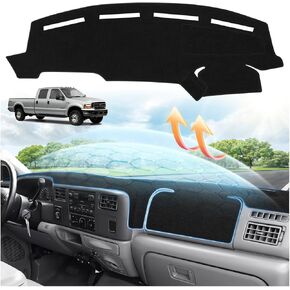 Cartist مخصص مناسب لغطاء داش لفورد F250 F350 F450 1999 2000 2001 2002 2003 2004 غطاء لوحة القيادة حصيرة عدم الانزلاق وسادة السجاد واقي الشمس in Kuwait