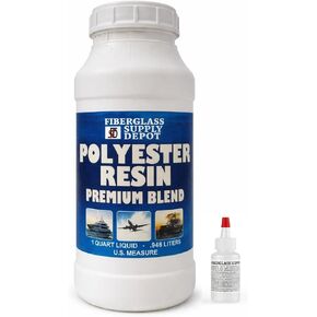 Premium Polyester Resin w/Hardener for Laminating Fiberglass mat, biaxle, Cloth (Quart) in Kuwait
