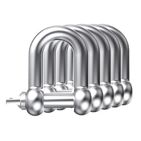 D Ring Shackles, Ekunbuy 304 Stainless Steel Heavy Duty D Ring for Jeep Vehicle Recovery Rugged Off Road Shackles with Pin (M8, 5PCS) in Kuwait