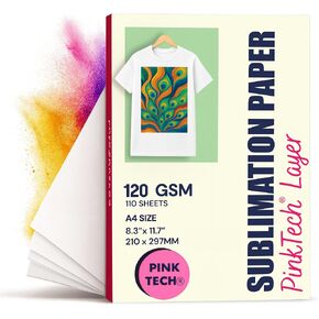 Sublimation Heat Transfer Paper for Dye Sublimation Ink, multifunctional for sublimation blanks, a sublimation paper compatible with Epson wf7710, a sub pack with 110 Sheets, 120GSM, 8.5x11 in Kuwait