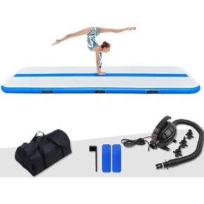FunWater Inflatable Gymnastics Mat 10ft/13ft Tumble Track Tumbling Mat 4in Thick Gymnastic Mats for Kids with Electric Pump for Home Use/Training/Cheerleading/Gym/Yoga in Kuwait
