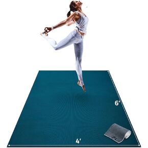 Gorilla Mats Premium Large Yoga Mat – 6' x 4' x 8mm Extra Thick & Ultra Comfortable, Non-Toxic, Non-Slip Barefoot Exercise Mat – Works Great on Any Floor for Stretching, Cardio or Home Workouts in Kuwait
