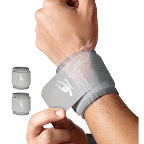 HiRui 2 PACK حزام ضغط المعصم ودعامة المعصم الرياضية لدعم المعصم للياقة البدنية ورفع الأثقال والتهاب الأوتار والتهاب مفاصل النفق الرسغي وتخفيف الألم - يمكن ارتداؤها في أي مكان للجنسين، قابل للتعديل in Kuwait