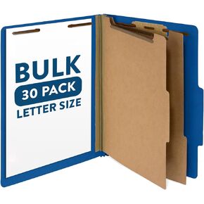 Blue Summit Supplies 30 Letter Size Dark Blue Classification Folders, 2 Dividers, 2 Inch Tyvek Expansions, Durable 2 Prongs, Letter Size, Dark Blue Color, 30 Pack in Kuwait