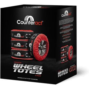 Counteract CBB-WTFC Felt Covers to Protect Rims - 4 Pack - includes Fixing Lines and Plastic Clips - Wheel Totes Sold Separately - Designed to Fit Tires 20" to 31" in Diameter in Kuwait