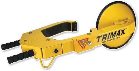 قفل عجلة TRIMAX TWL400 أكبر حجمًا وقابل للتعديل مع قفل وسادة مجاني لغطاء القرص، أصفر in Kuwait