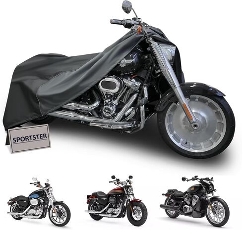 Motorcycle Cover Waterproof Outdoor, Durable Grid Pattern Oxford Material, All-Weather Protection Motorcycle Covers, Large Motorcycle Cover Fits Most Motorcycles Including Harley Davidson in Kuwait