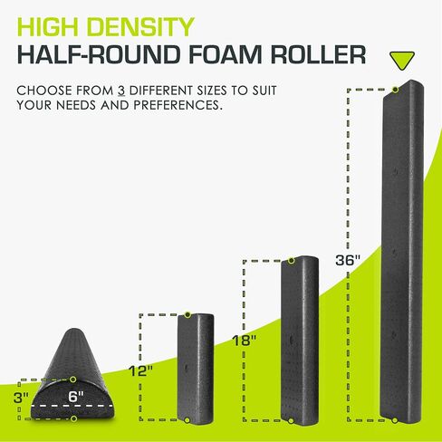 ProsourceFit High Density Half-Round Foam Rollers for Body Conditioning, Pilates, Yoga, Stretching, Balance & Core Exercises. in Kuwait