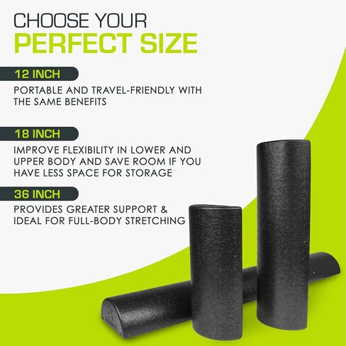 ProsourceFit High Density Half-Round Foam Rollers for Body Conditioning, Pilates, Yoga, Stretching, Balance & Core Exercises. in Kuwait