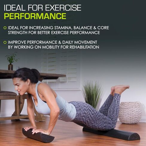 ProsourceFit High Density Half-Round Foam Rollers for Body Conditioning, Pilates, Yoga, Stretching, Balance & Core Exercises. in Kuwait
