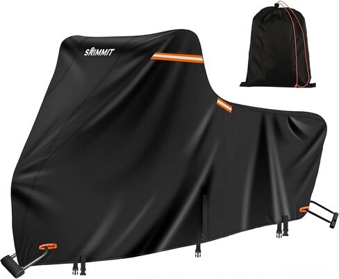 Motorcycle Cover Heavy Duty, 420D Motorcycle Cover Waterproof Outdoor with Nano Coating, 5 Reflective Strips and Air Vents, Dirtbike Cover (Black 3XL) in Kuwait