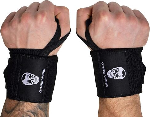 لفافات معصم رفع الأثقال من Gymreapers (معتمدة من IPF) دعم معصم عالي الجودة مقاس 18 بوصة مع حلقة إبهام شديدة التحمل - أفضل لف لمنافسة رفع الأثقال وتدريبات القوة وكمال الأجسام in Kuwait