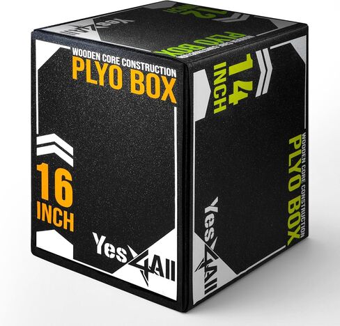 Yes4All 3-in-1 Soft-Padded Plyo Box With Wooden Core, Non-Slip Multi-Use Cushioned Plyometric Jump Box with Vinyl Cover for Jumping, Conditioning, Strength Training in Kuwait