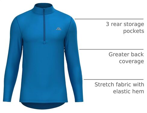 DANISH ENDURANCE Men's Cycling Jersey Long Sleeve, Pockets, Tag-Free, Quick Dry in Kuwait