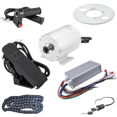 4400RPM 2500W 60V محرك سكوتر كهربائي بدون فرش DC Motor Kits محركات Gokart الكهربائية المتوسطة مع وحدة تحكم في السرعة 45A، خنق، دواسة القدم E-Scooter E-Bike Dirt Bike Motorcycle in Kuwait