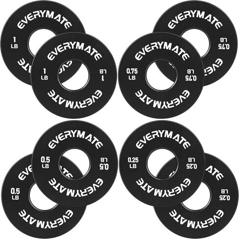 EVERYMATE Fractional Micro Weight Plates Set of 8 Weight Plate Pair of 0.25LB 0.5LB 0.75LB 1 LB for Olympic Barbells for Strength Training Micro Plates Weight Plate in Kuwait