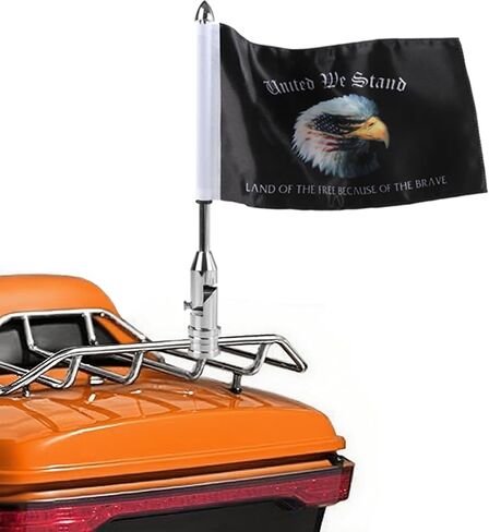 2 حزمة من عمود علم الدراجة النارية يمكن طيه لأسفل 90 درجة مع العلم الأمريكي وعلم Pow-mia مقاس 6.7 بوصة × 10.2 بوصة حامل عمود العلم مناسب لرف الأمتعة الأنبوبي مقاس 1/2 بوصة Harley Touring Spring Honda Goldwing إلخ. in Kuwait