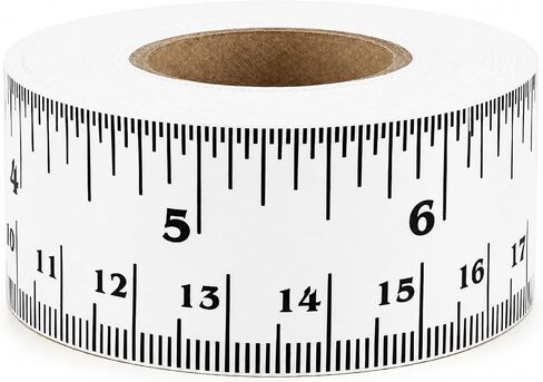 ChromaLabel 1 Inch Adhesive Measuring Tape, Removable Adhesive Measuring Tape, Perfect Tape Measure for Home or Office Use - 12 Inch Measurement Tape, Yellow in Kuwait
