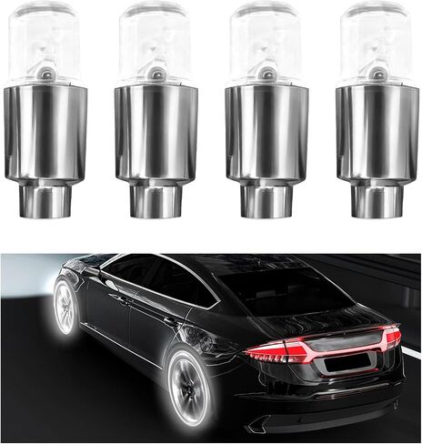 8 PCS LED Tire Valve Stem Cap Lights, Waterproof Motion Tyre Spoke Lights for Wheel Decoration, Cool Modify Neon Valve Wheel Light Assemble, Universal Motorcycle Accessories (Red) in Kuwait