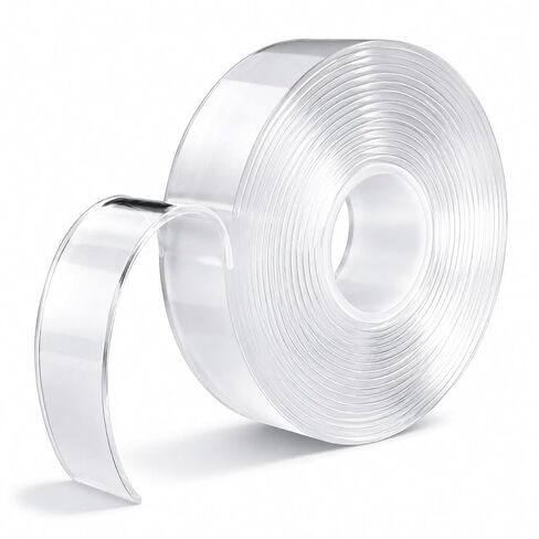 Double Sided Tape Heavy Duty Mounting Tape for Walls, Removable Adhesive Tape, Strong Sticky Strips Carpet Tape Poster Tape Wall Tape, Transpartent Two Side Tape (1.18 INCH X 9.84 FT) in Kuwait