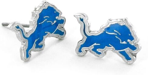 أقراط Aminco NFL Detroit Lions Logo Post متعددة الألوان، 2.5 in Kuwait