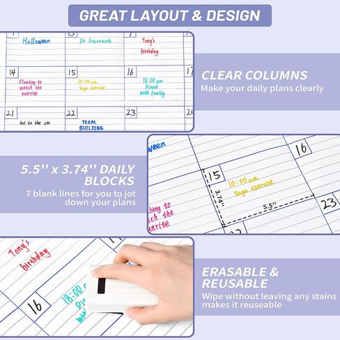 2024-2025 Desk Calendar - 18 Monthly Large Desk/Wall Calendar 2024-2025, Jul 2024 - Dec 2025, 12'' x 17", Tear Off Desk Calendar 2024-2025, Corner Protectors, Hanging Holes, Yearly View in Kuwait