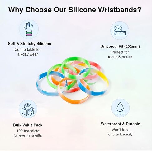 IDREAMBAND 12 pcs Color Pattern Rubber Bracelets Wristbands Blank Bracelets Silicone Wristbands for Men Women Teen, Suitable for Different Occasions, Silicone Wristbands for Kids, Teens, Adults in Kuwait