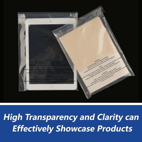 10 Pcs - 18" x 24" Suffocation Warning Self Seal Clear Plastic Poly Bags 1.6 Mil-Removable Adhesive in Kuwait