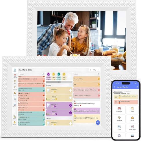 Forc Digital Picture Frame WiFi 10.1 Inch Digital Photo Frame with IPS HD Touch Screen, Electronic Picture Frame, Auto-Rotate, Easy Setup to Share Photos Load from Phone Via APP in Kuwait