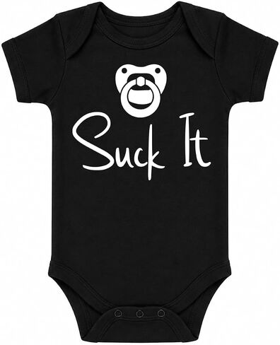 CBTwear Suck It - Funny Newborn Pacifier Punk Gift Idea - Cute Infant One-Piece Baby Bodysuit in Kuwait