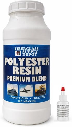 Premium Polyester Resin w/Hardener for Laminating Fiberglass mat, biaxle, Cloth (Quart) in Kuwait