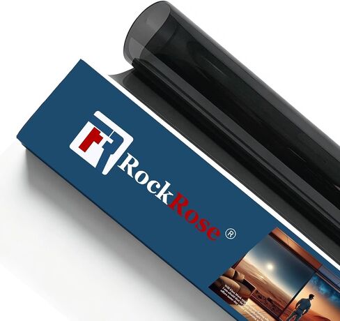 RockRose Charcoal 2PLY Premium Carbon 5% VLT Car Tint 24 بوصة × 100 قدم صبغة نافذة احترافية للحرارة والأشعة فوق البنفسجية وIRR للسيارات أو بناء فيلم لاصق سهل الانكماش، صديق للراسمة in Kuwait