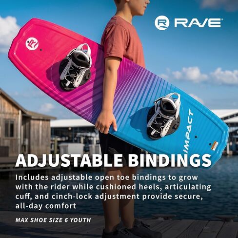 Rave Sports Impact Wakeboard مع حذاء شاحن، برتقالي/أسود (PV1802677) in Kuwait