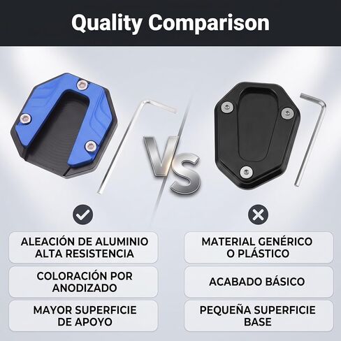Motorcycle Kickstand Plate, Universal Motorcycle Aluminium Alloy Side Stand Extension Plate High Strength Kickstand Pad Plate Support Accessory (Black) in Kuwait