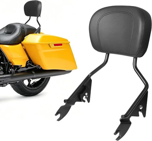 مسند ظهر للركاب قابل للفصل مع وسادة مسند للظهر متوافقة مع Touring Road King Street Glide Electra Glide Road Glide FLHR FLHX FLHT FLTR 2009-2023 (أسود) in Kuwait
