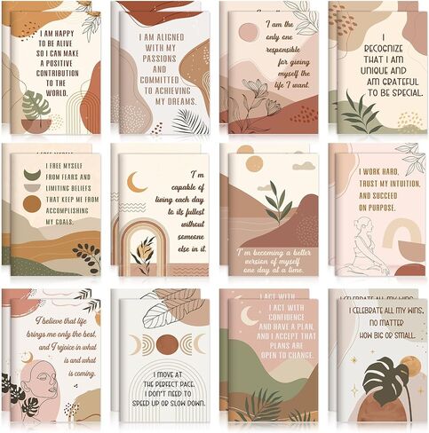 Tatuo 24 Pcs Positive Affirmation Notebooks Inspirational Quote Notebook Small Motivational Encouragement Notepads Daily Affirmations Journal for Women Men Stress Relief and Self Care Gift (Rainbow) in Kuwait